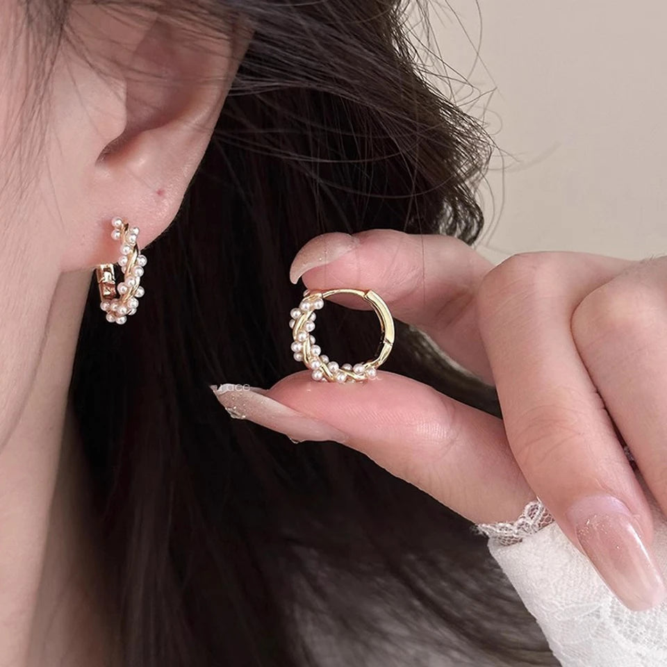 Pearl Circle Earrings