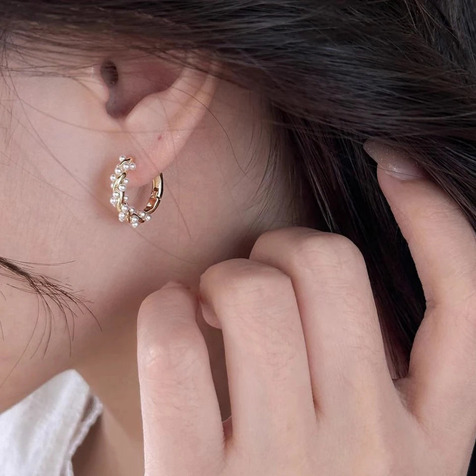 Pearl Circle Earrings