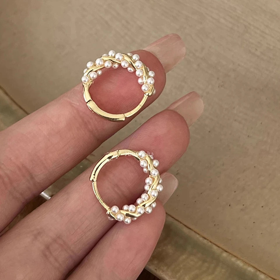 Pearl Circle Earrings